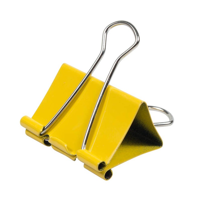 JAM PAPER Colorful Binder Clips - Large - 1 1/2 Inch (41 mm) - Yellow Binderclips - 12/Pack - Image 3